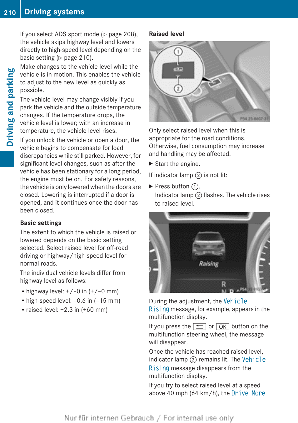 Driving and parking, Driving systems | Mercedes-Benz 2013 GL Class User Manual | Page 212 / 448