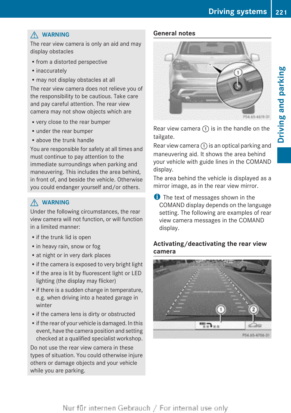 Driving and parking, Driving systems | Mercedes-Benz 2013 GL Class User Manual | Page 223 / 448