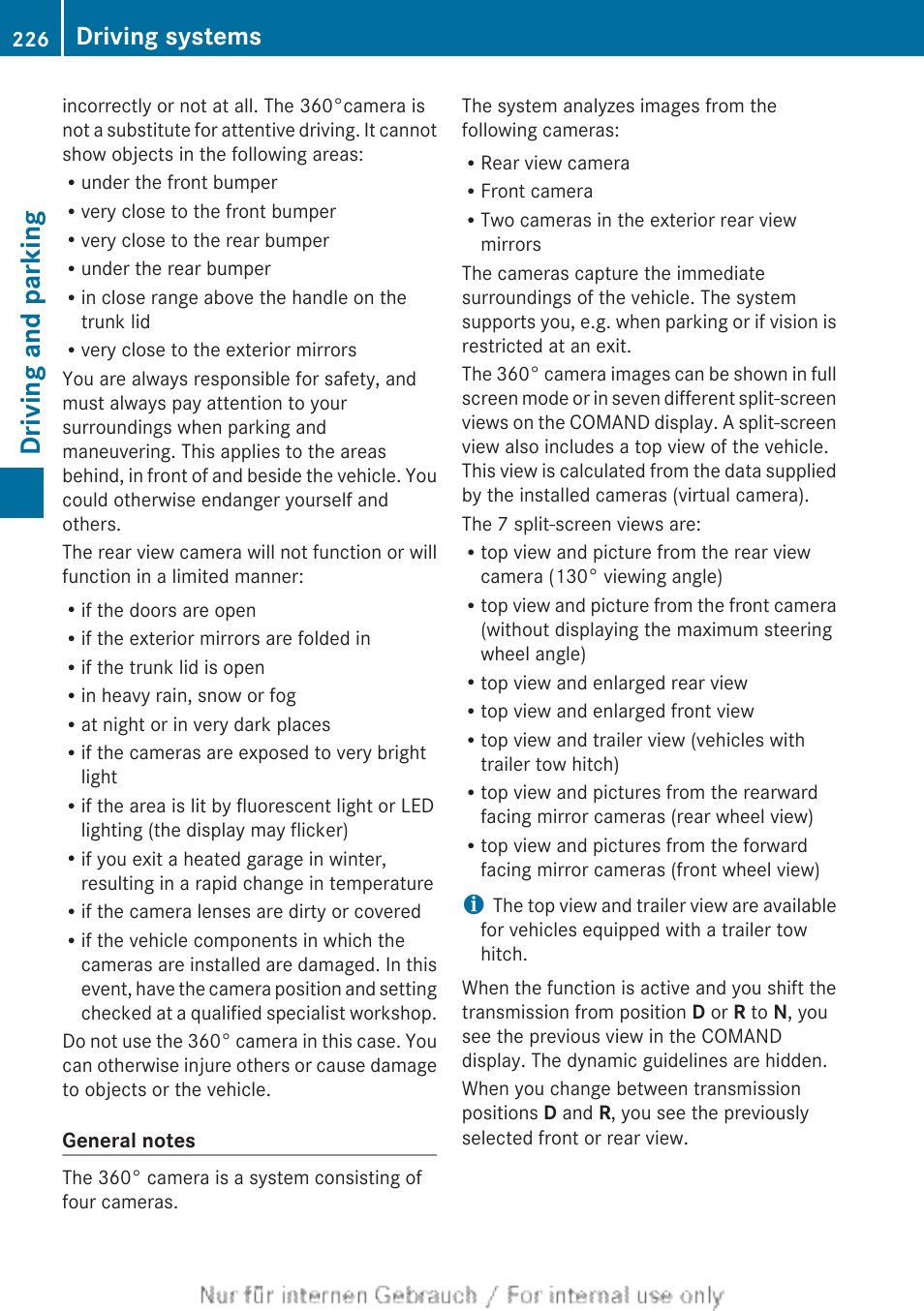 Driving and parking, Driving systems | Mercedes-Benz 2013 GL Class User Manual | Page 228 / 448