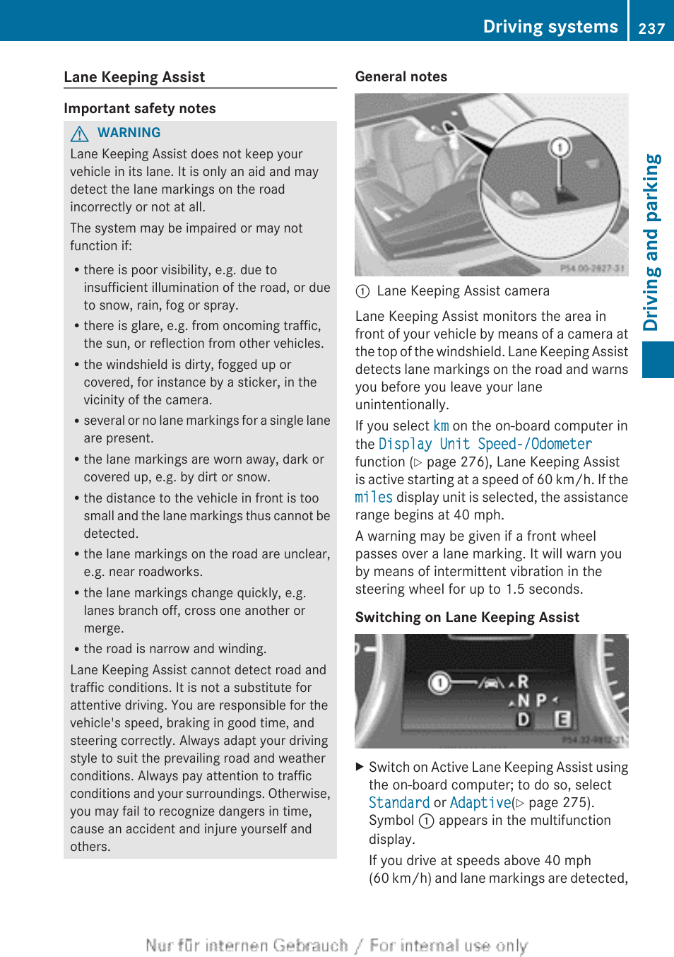 Assist, Driving and parking, Driving systems | Mercedes-Benz 2013 GL Class User Manual | Page 239 / 448