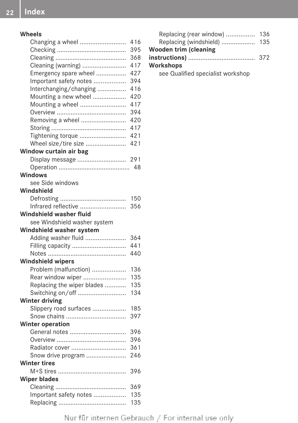 Index | Mercedes-Benz 2013 GL Class User Manual | Page 24 / 448