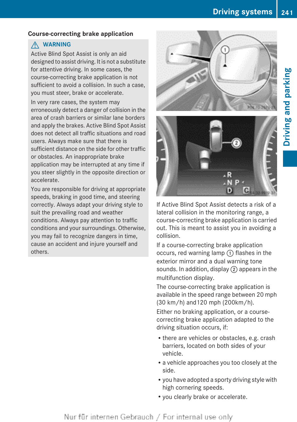 Driving and parking, Driving systems | Mercedes-Benz 2013 GL Class User Manual | Page 243 / 448