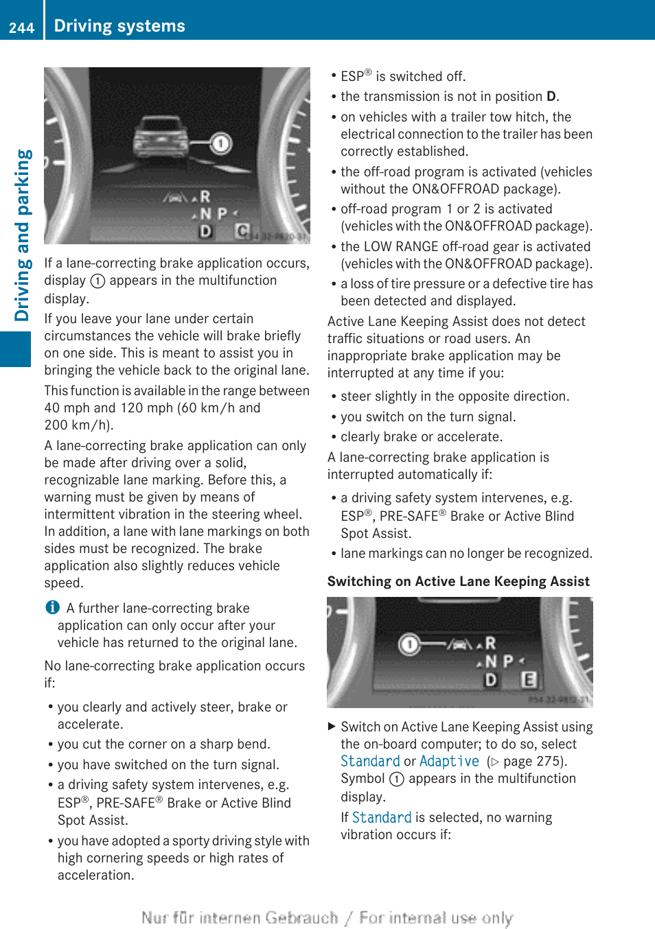 Driving and parking, Driving systems | Mercedes-Benz 2013 GL Class User Manual | Page 246 / 448