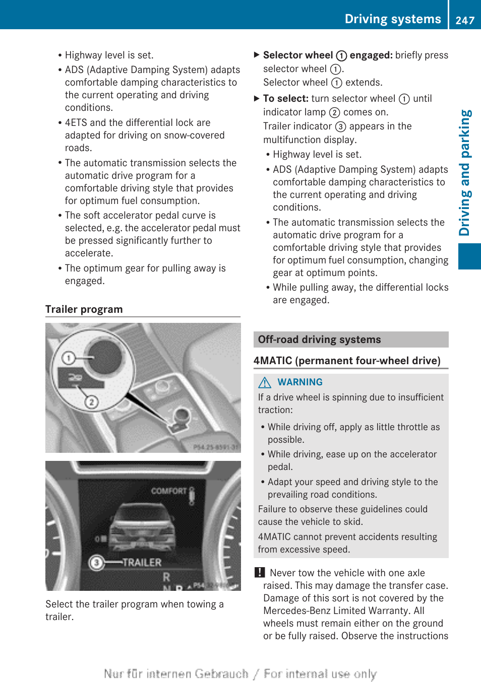 Off-road driving systems, Driving and parking, Driving systems | Mercedes-Benz 2013 GL Class User Manual | Page 249 / 448