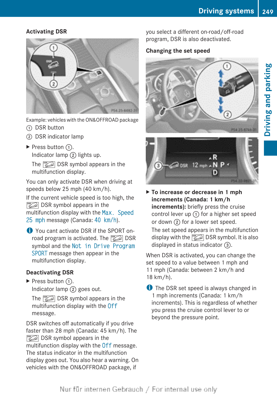 Driving and parking, Driving systems | Mercedes-Benz 2013 GL Class User Manual | Page 251 / 448