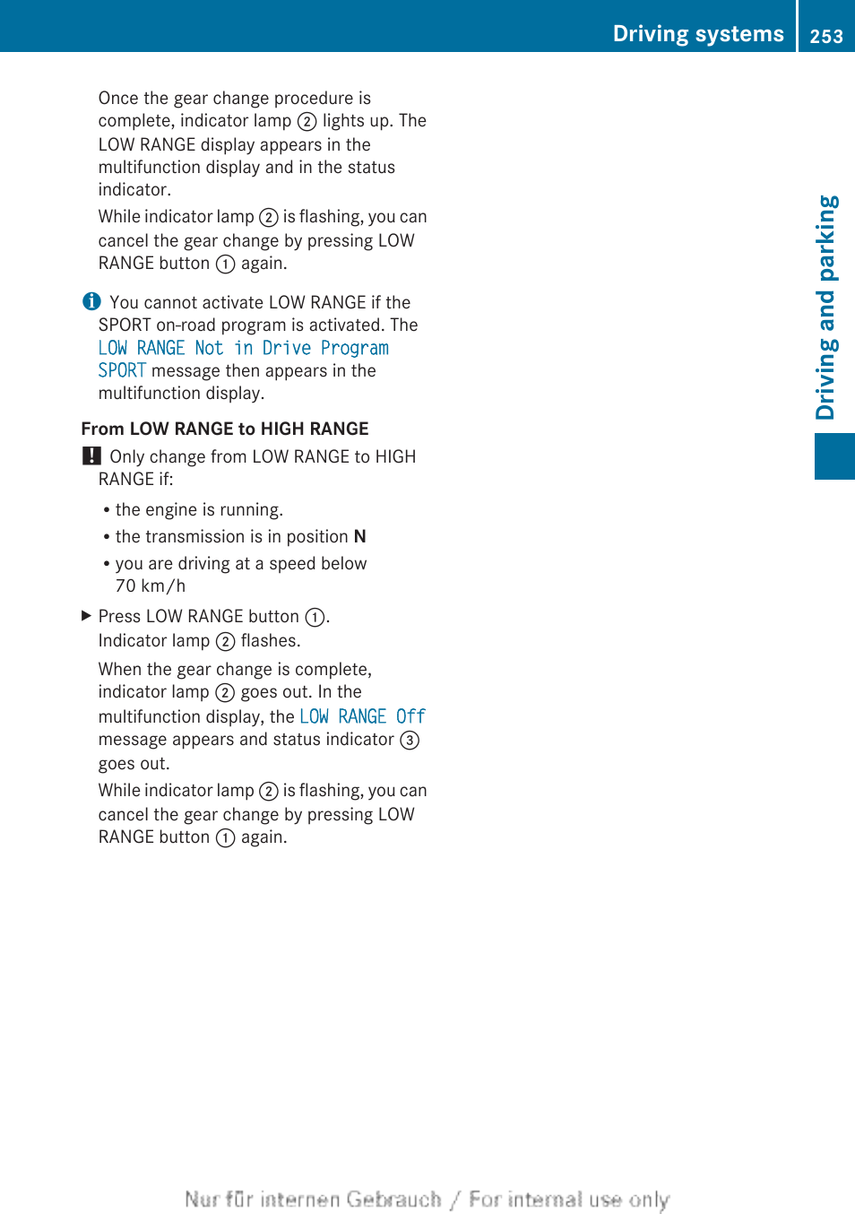 Driving and parking, Driving systems | Mercedes-Benz 2013 GL Class User Manual | Page 255 / 448