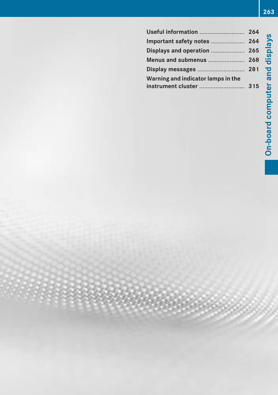 On-board computer and displays | Mercedes-Benz 2013 GL Class User Manual | Page 265 / 448