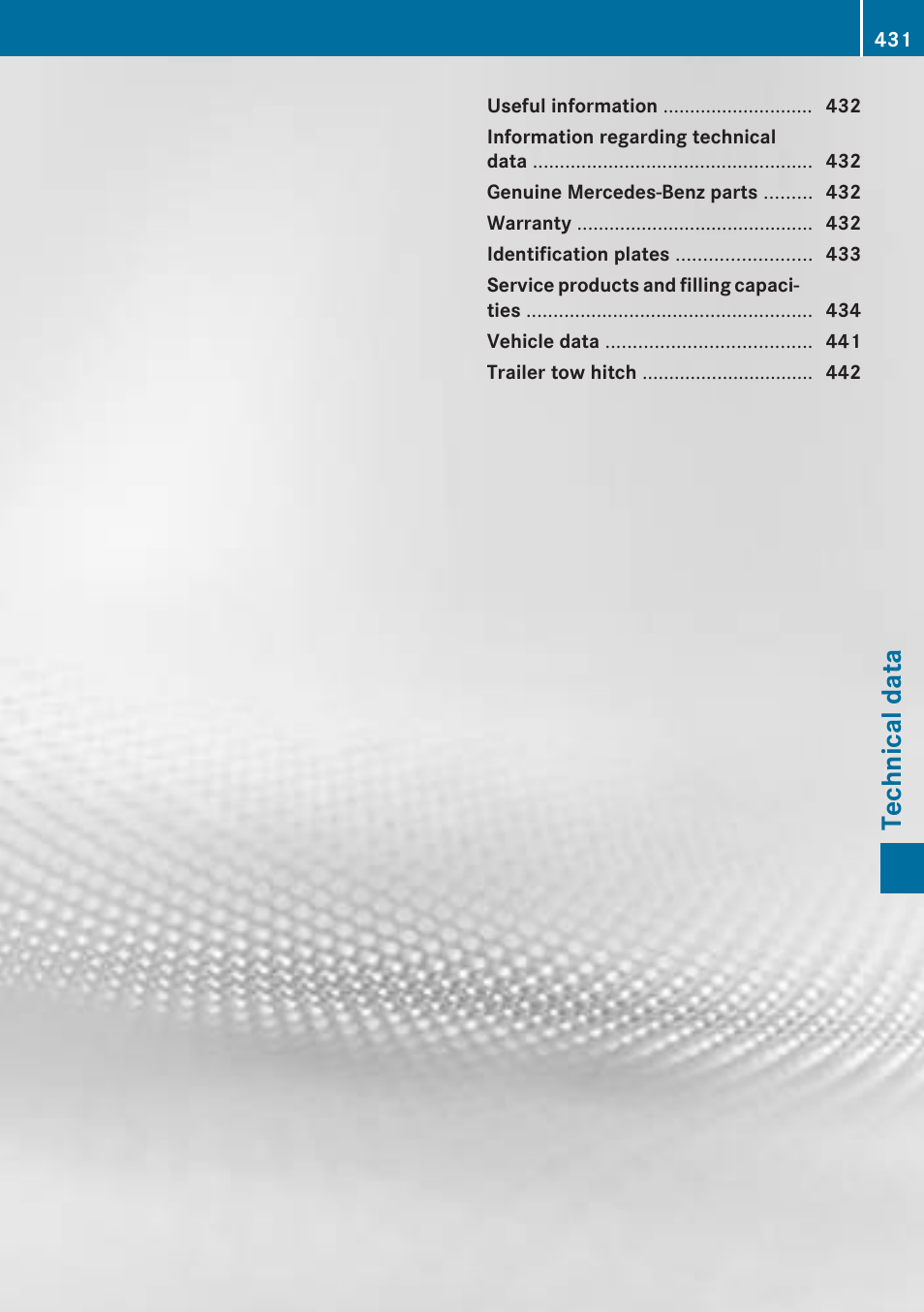 Technical data | Mercedes-Benz 2013 GL Class User Manual | Page 433 / 448