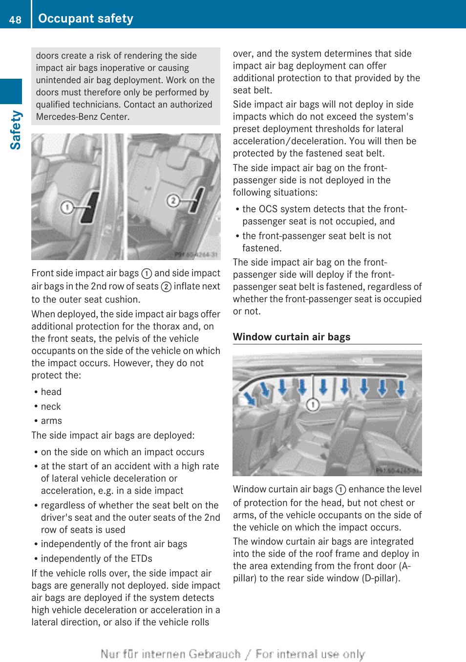 Safety, Occupant safety | Mercedes-Benz 2013 GL Class User Manual | Page 50 / 448