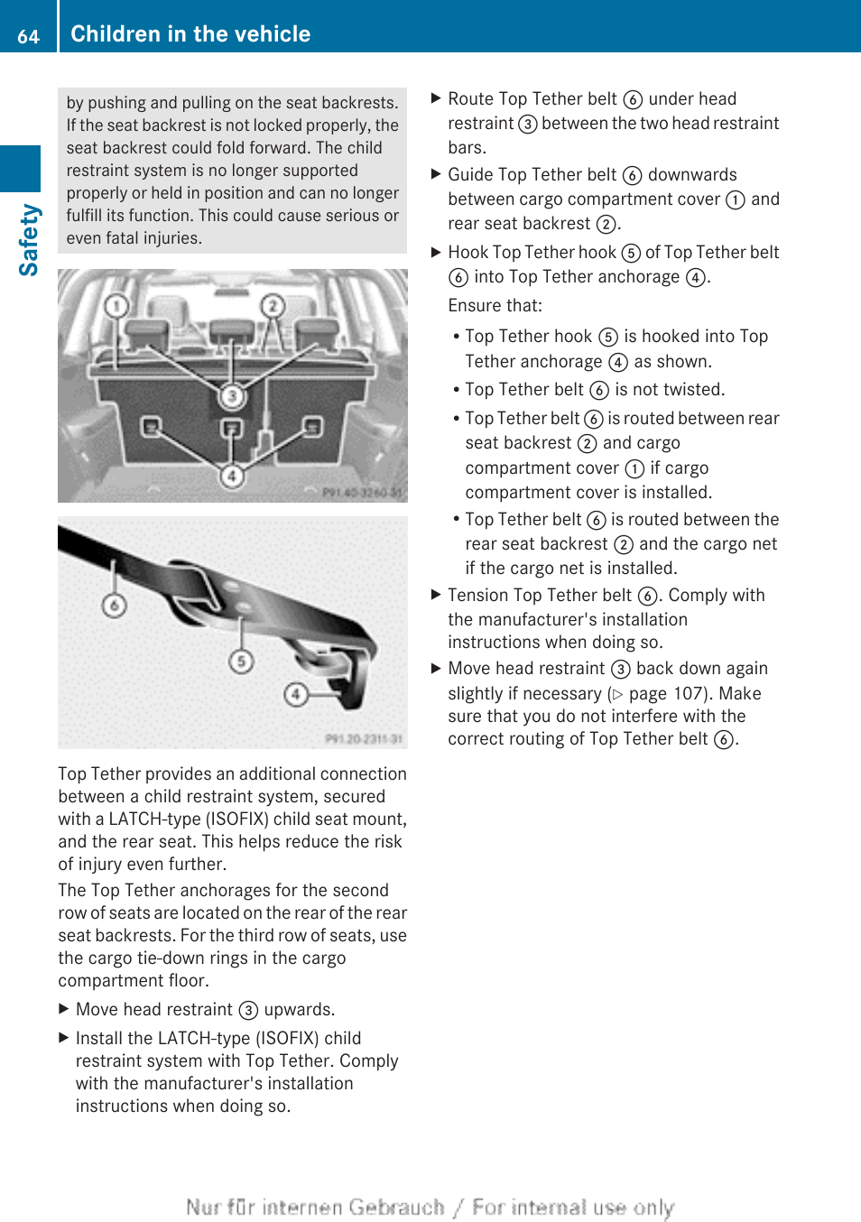 Safety, Children in the vehicle | Mercedes-Benz 2013 GL Class User Manual | Page 66 / 448