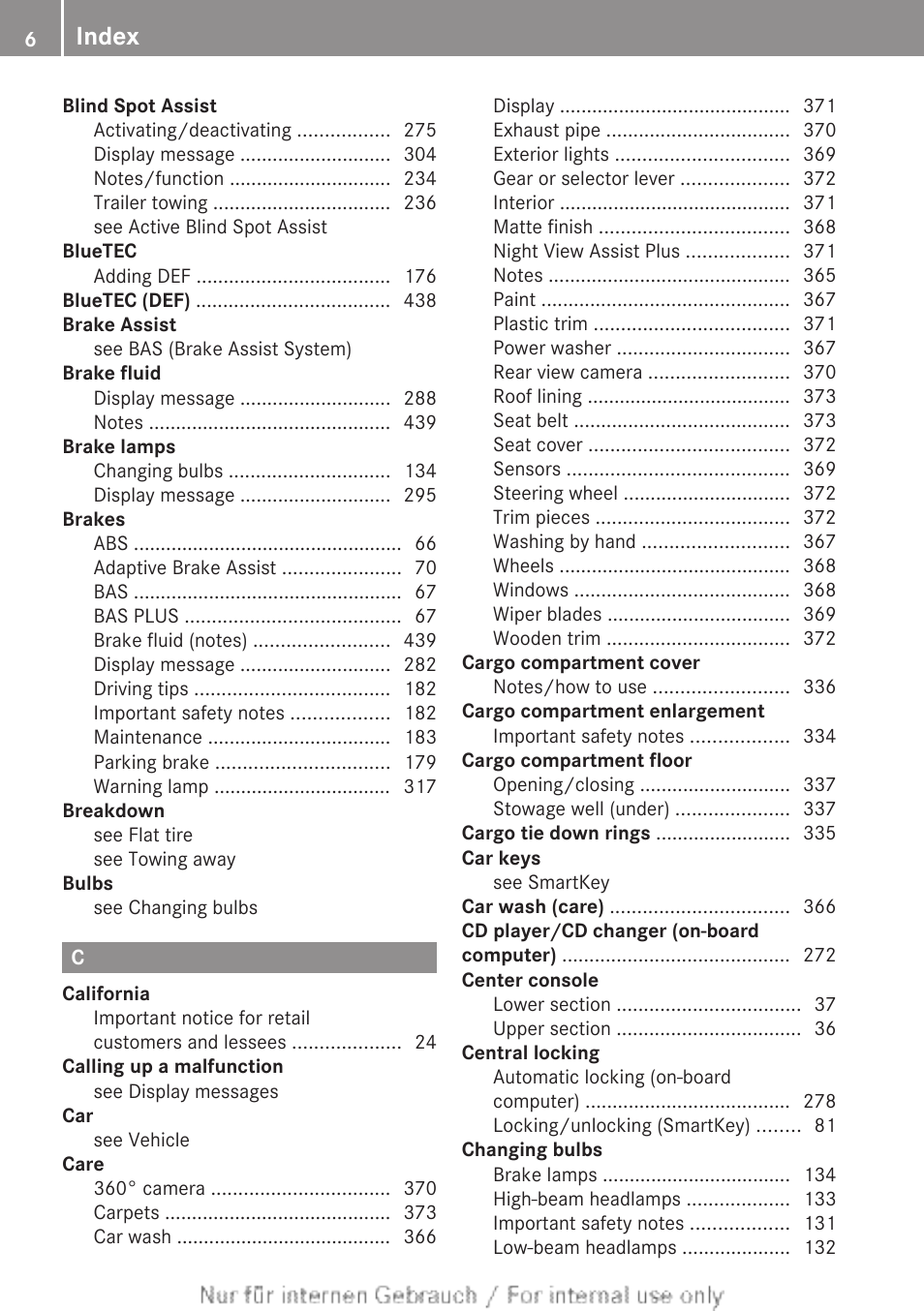 Index | Mercedes-Benz 2013 GL Class User Manual | Page 8 / 448