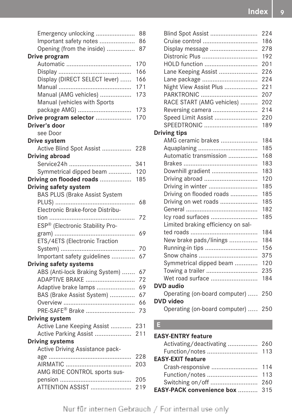 Index | Mercedes-Benz 2013 GLS Class User Manual | Page 11 / 424