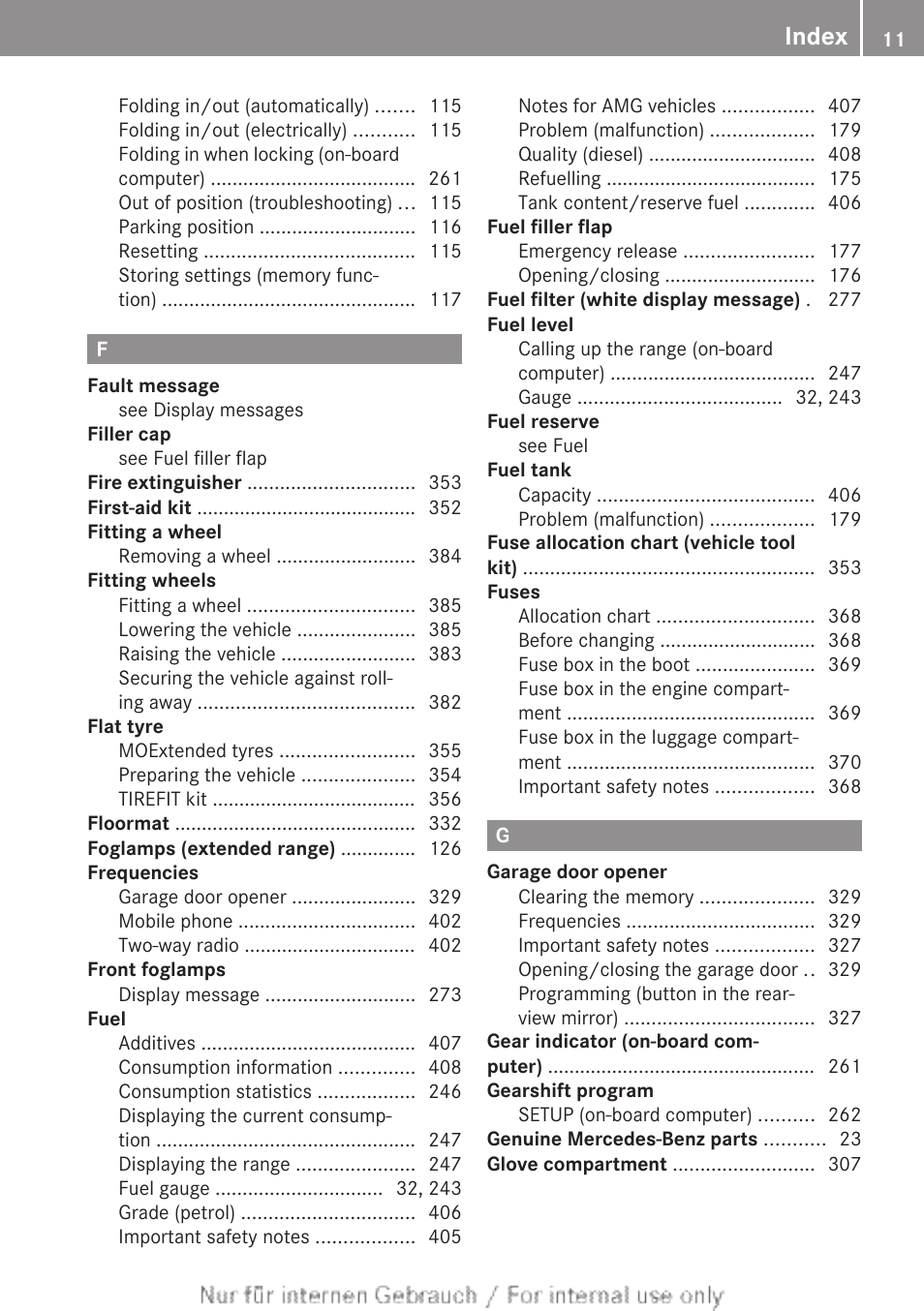 Index | Mercedes-Benz 2013 GLS Class User Manual | Page 13 / 424