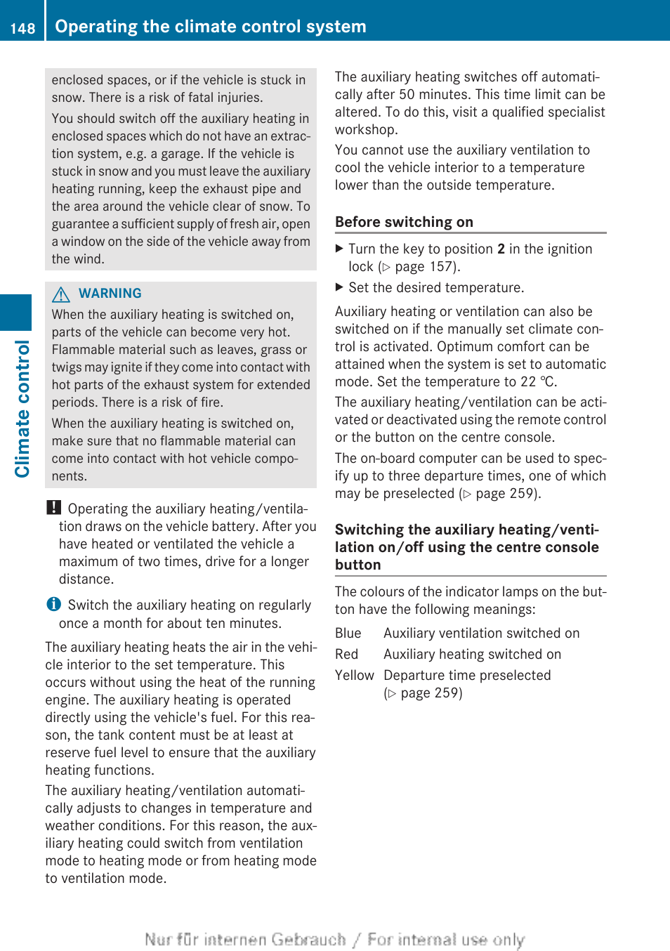 Climate control, Operating the climate control system | Mercedes-Benz 2013 GLS Class User Manual | Page 150 / 424