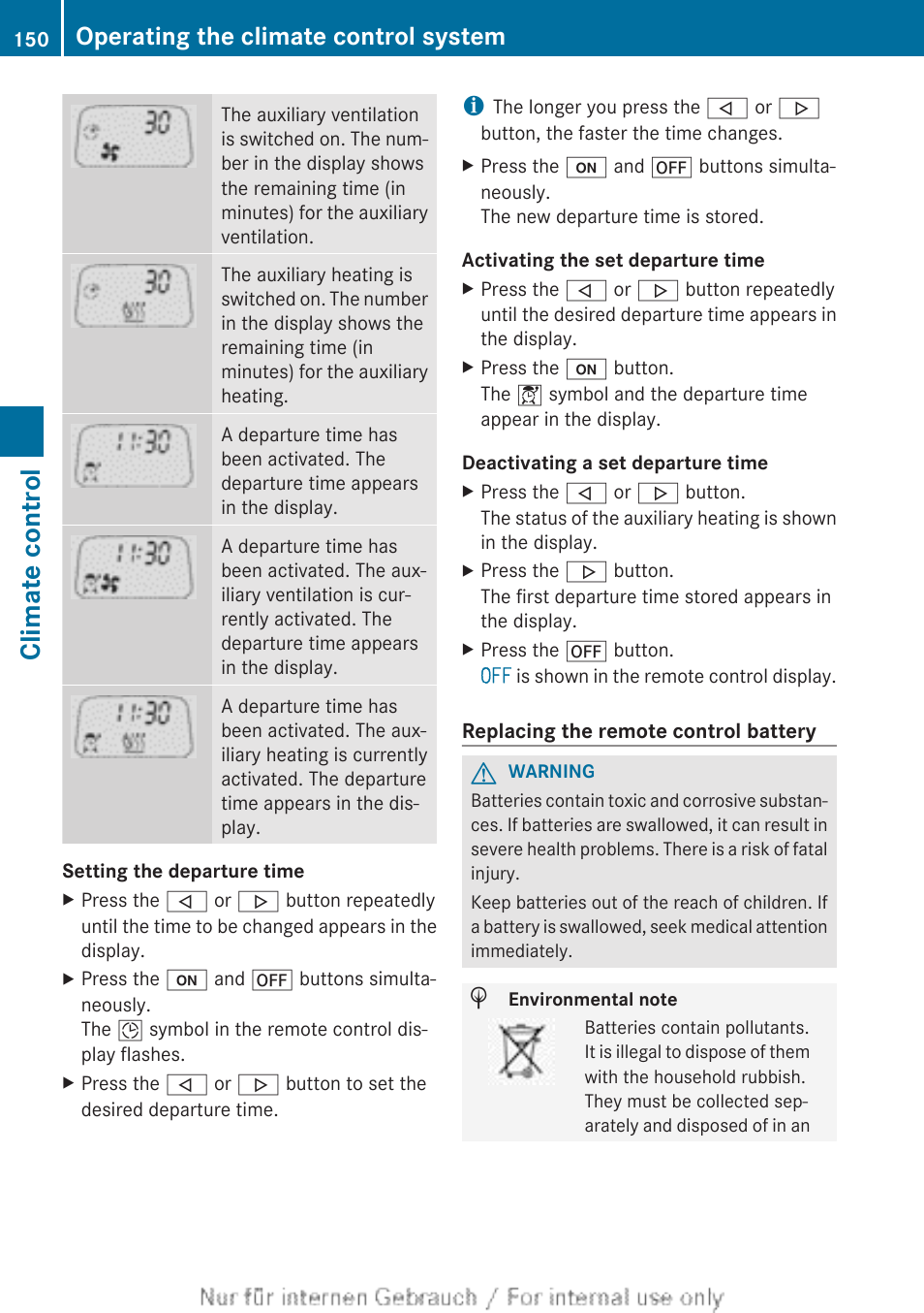 Climate control, Operating the climate control system | Mercedes-Benz 2013 GLS Class User Manual | Page 152 / 424