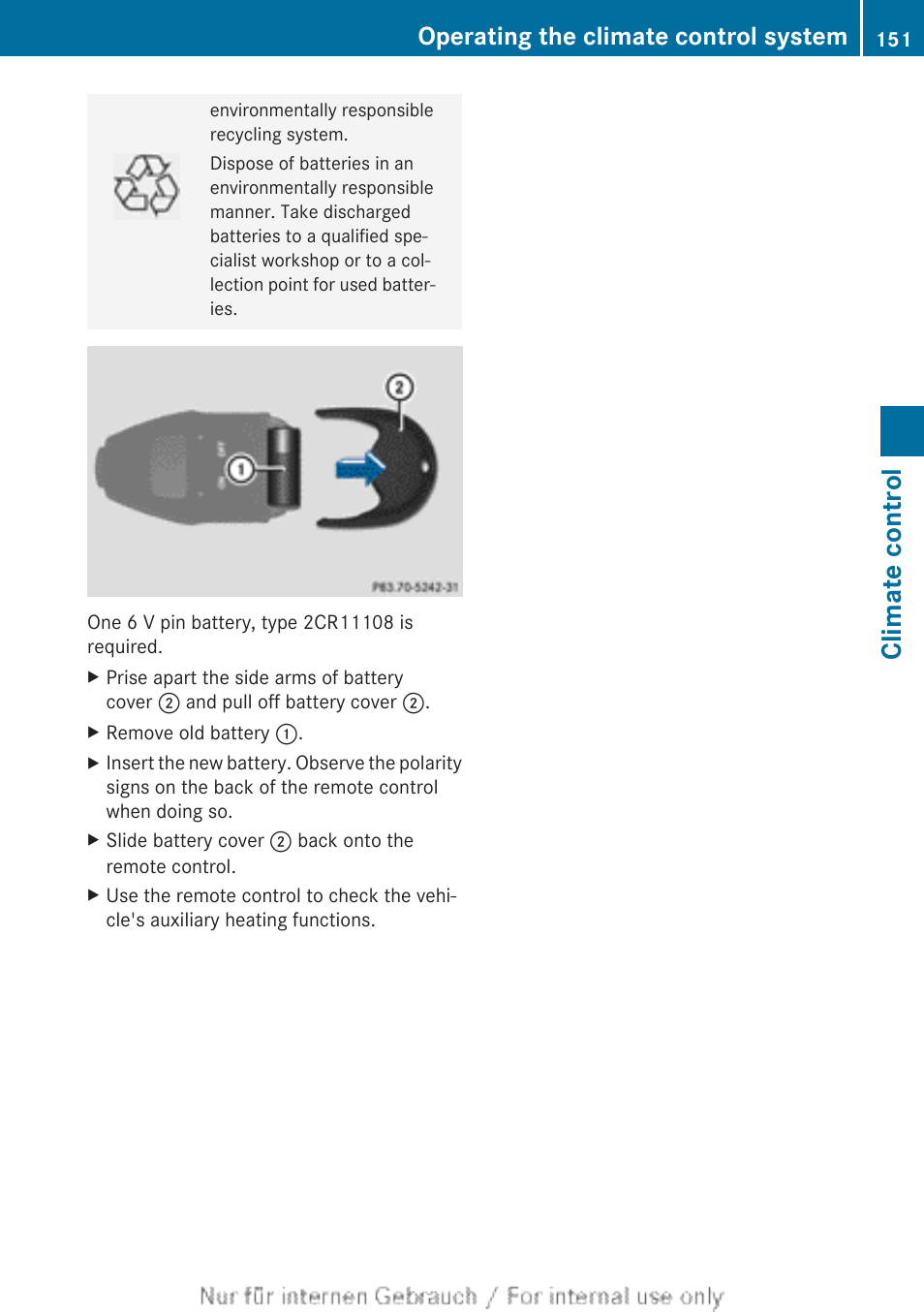 Climate control, Operating the climate control system | Mercedes-Benz 2013 GLS Class User Manual | Page 153 / 424