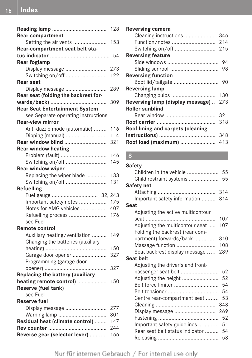 Index | Mercedes-Benz 2013 GLS Class User Manual | Page 18 / 424