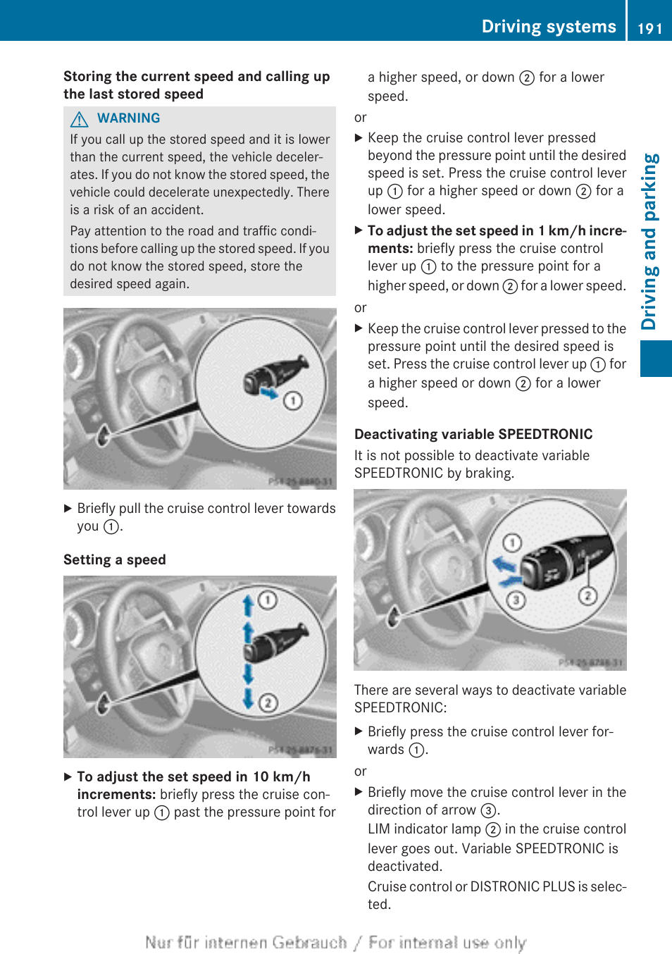 Driving and parking, Driving systems | Mercedes-Benz 2013 GLS Class User Manual | Page 193 / 424