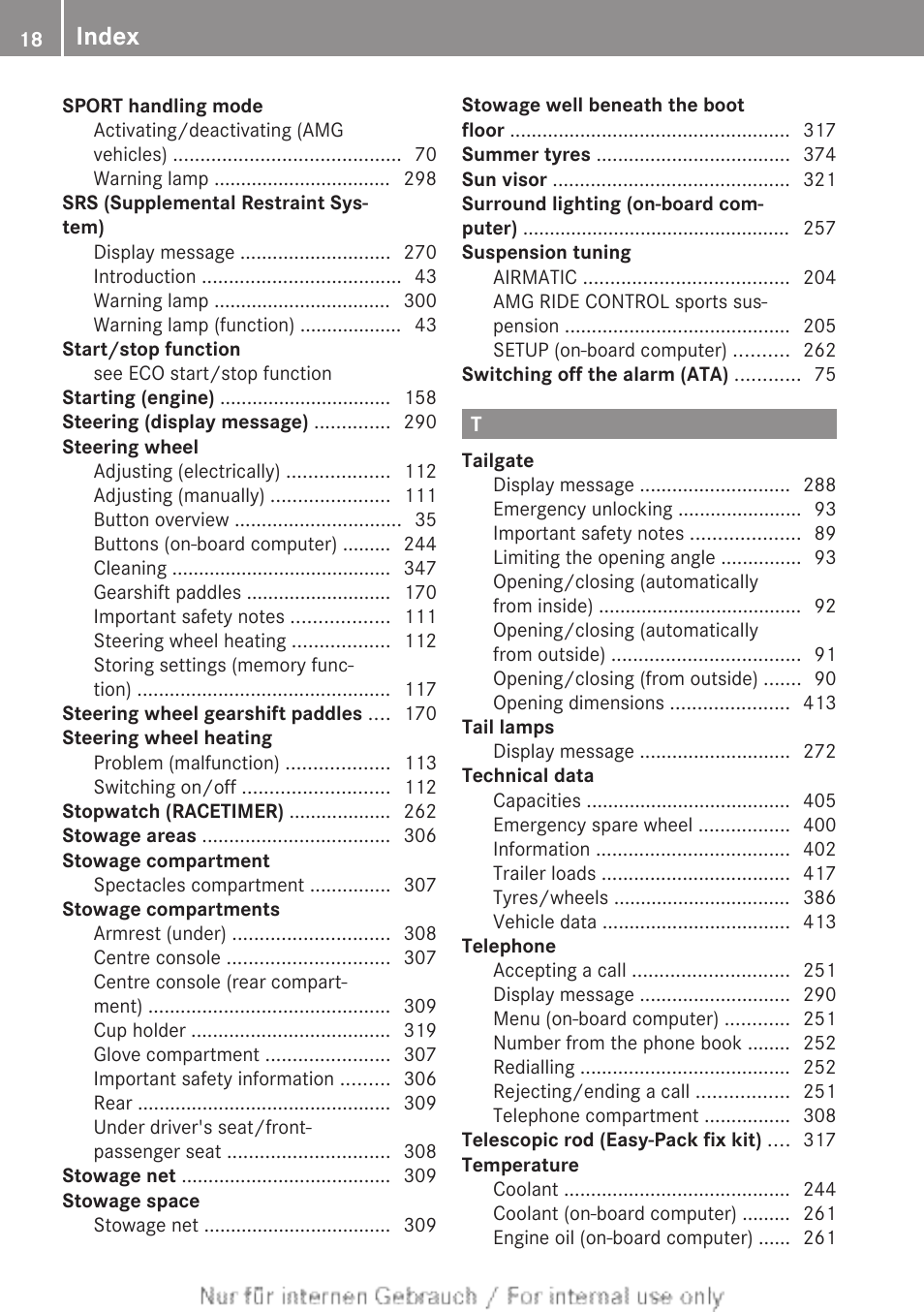 Index | Mercedes-Benz 2013 GLS Class User Manual | Page 20 / 424