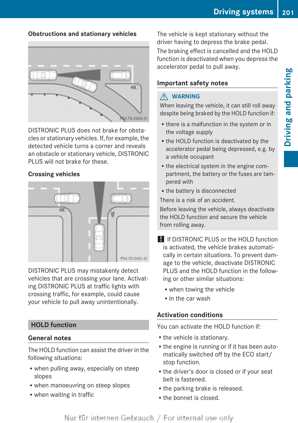 Hold function, Function, Deactivate the hold function | Driving and parking, Driving systems | Mercedes-Benz 2013 GLS Class User Manual | Page 203 / 424