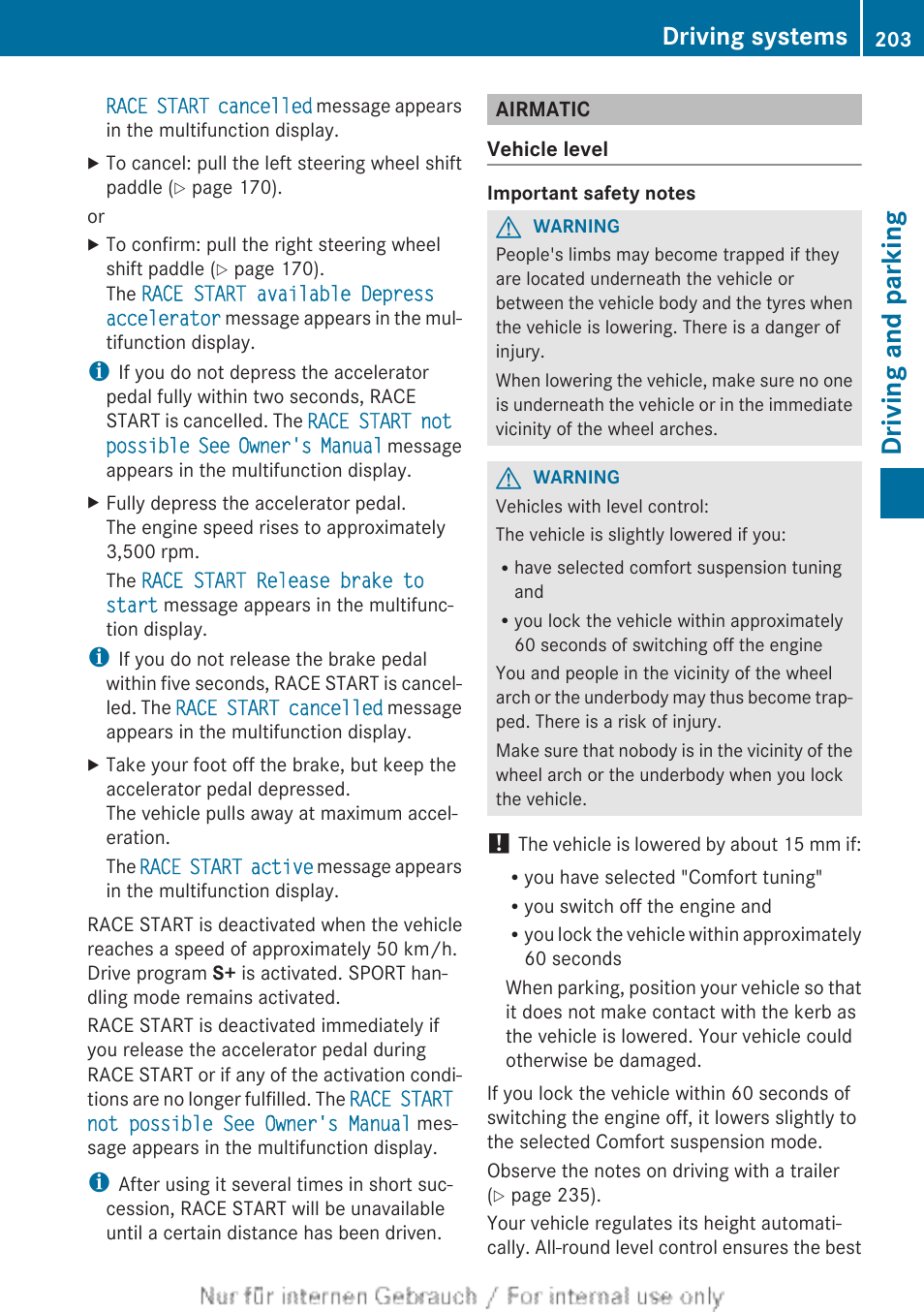 Airmatic, Driving and parking, Driving systems | Mercedes-Benz 2013 GLS Class User Manual | Page 205 / 424