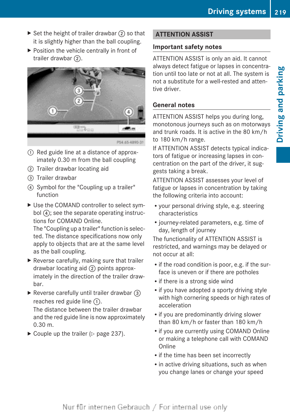 Attention assist, Driving and parking, Driving systems | Mercedes-Benz 2013 GLS Class User Manual | Page 221 / 424