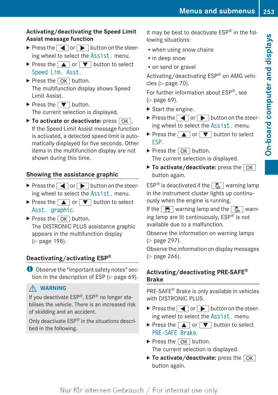 Computer, Should be activated, On-board computer and displays | Menus and submenus | Mercedes-Benz 2013 GLS Class User Manual | Page 255 / 424