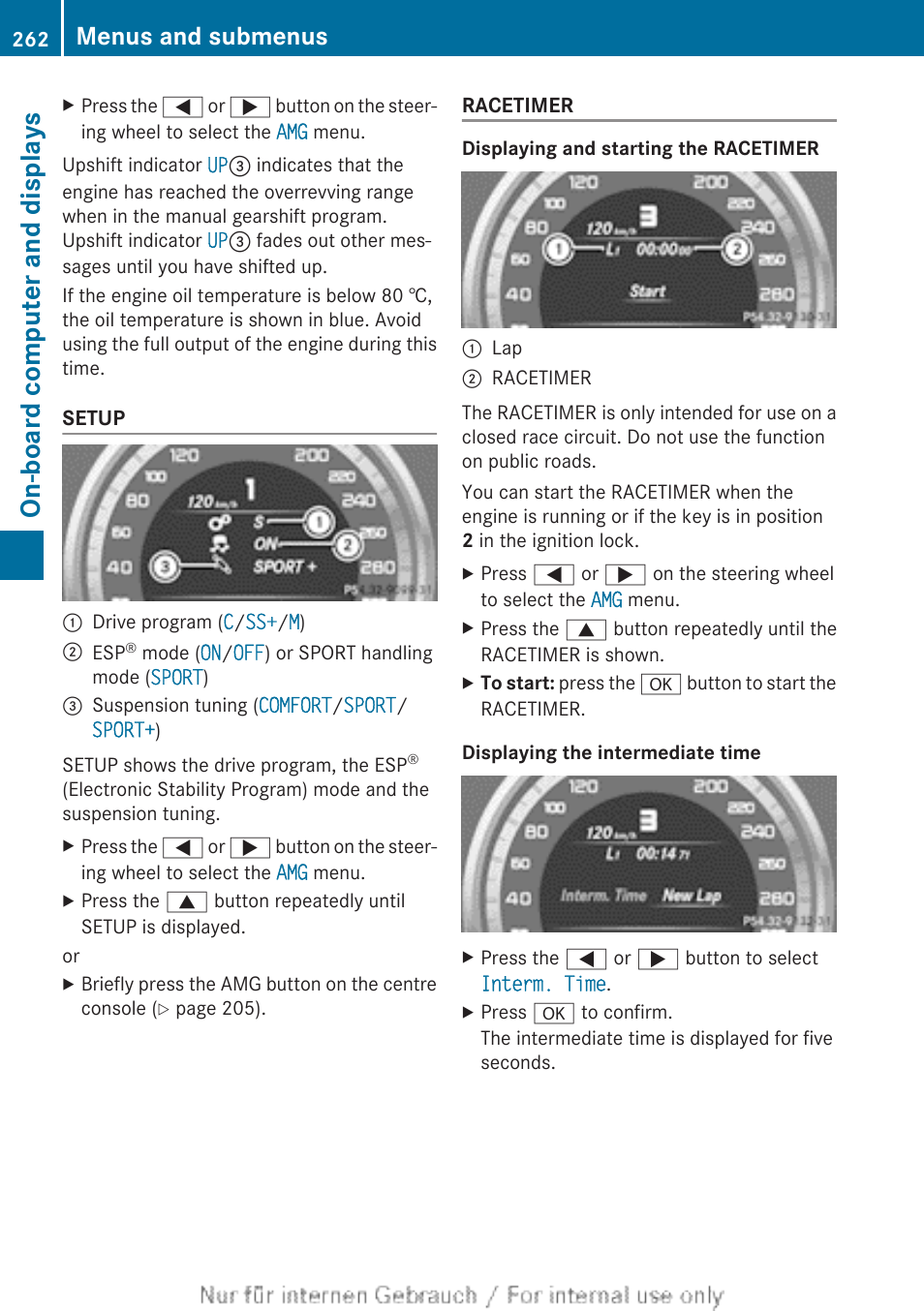 On-board computer and displays, Menus and submenus | Mercedes-Benz 2013 GLS Class User Manual | Page 264 / 424