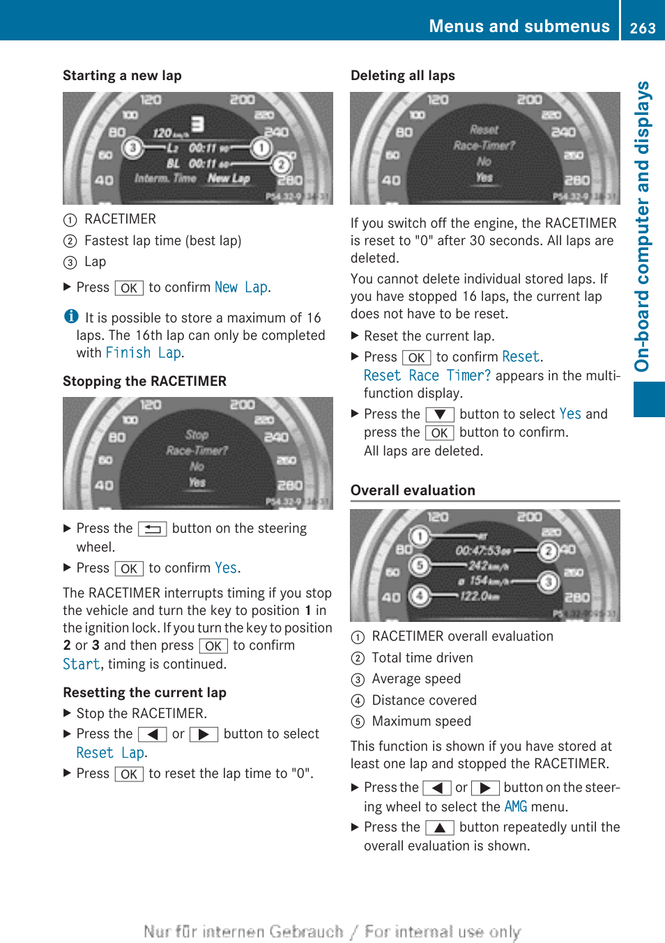 On-board computer and displays, Menus and submenus | Mercedes-Benz 2013 GLS Class User Manual | Page 265 / 424