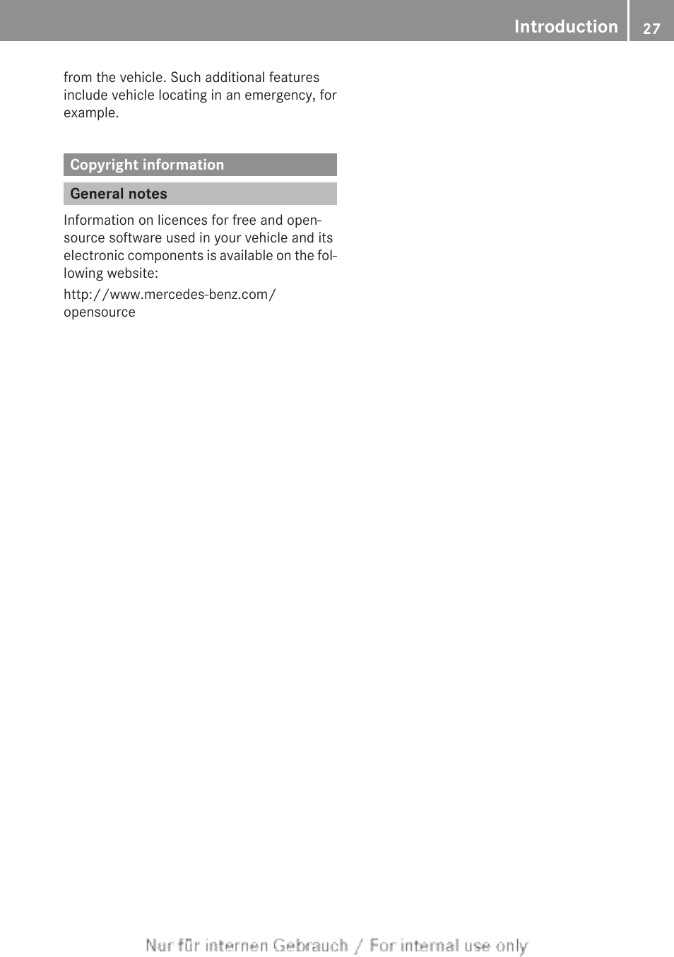 Copyright information, General notes, Introduction | Mercedes-Benz 2013 GLS Class User Manual | Page 29 / 424