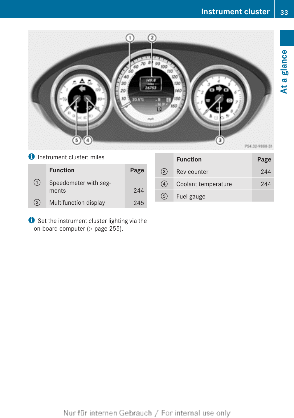 At a glance, Instrument cluster | Mercedes-Benz 2013 GLS Class User Manual | Page 35 / 424