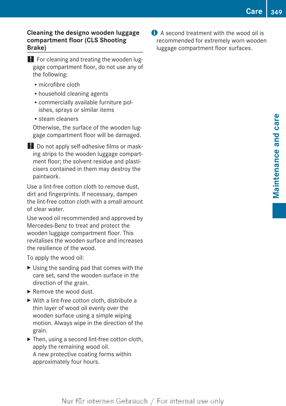 Maintenance and care, Care | Mercedes-Benz 2013 GLS Class User Manual | Page 351 / 424