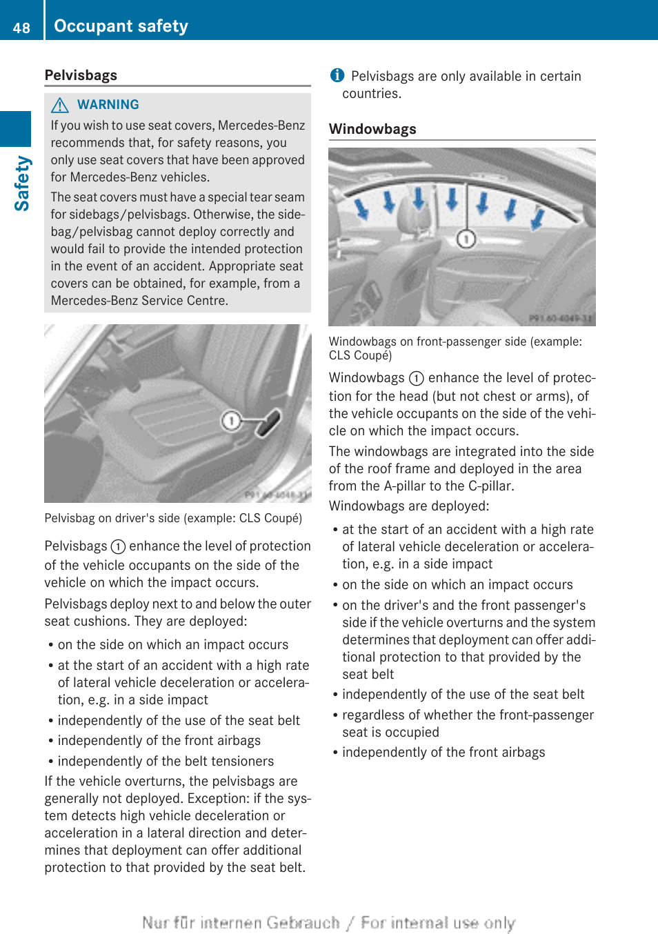 Safety, Occupant safety | Mercedes-Benz 2013 GLS Class User Manual | Page 50 / 424