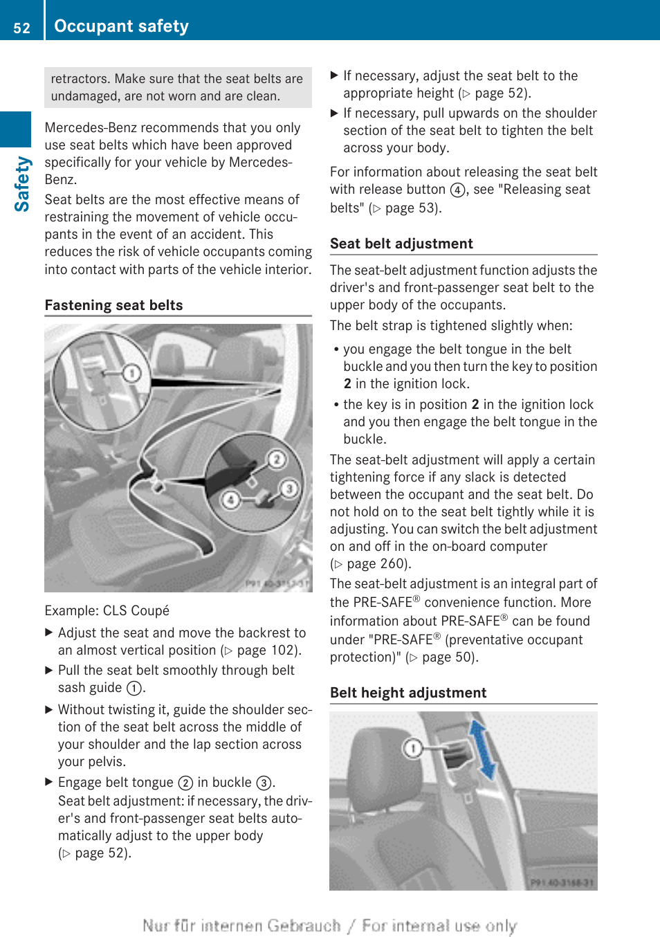 Safety, Occupant safety | Mercedes-Benz 2013 GLS Class User Manual | Page 54 / 424