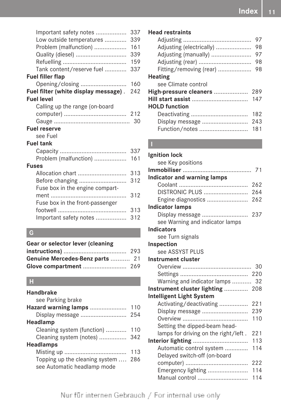 Index | Mercedes-Benz 2013 CLA Class User Manual | Page 13 / 352