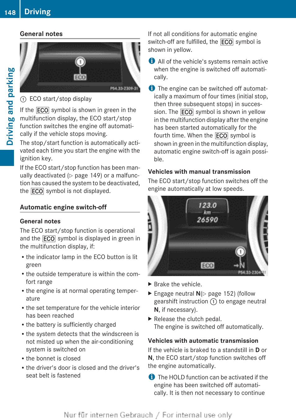 Driving and parking, Driving | Mercedes-Benz 2013 CLA Class User Manual | Page 150 / 352