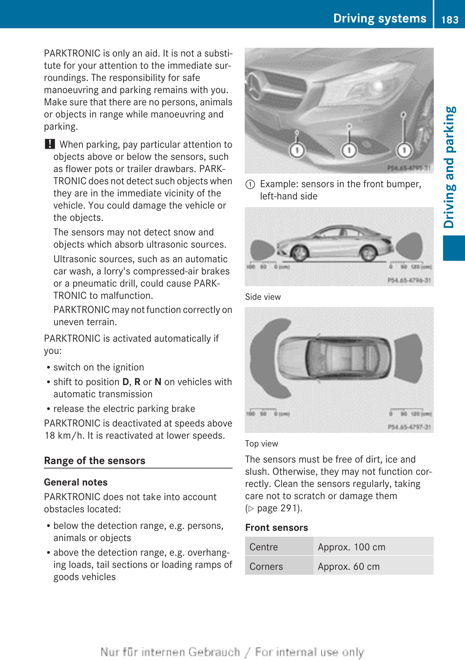 Driving and parking, Driving systems | Mercedes-Benz 2013 CLA Class User Manual | Page 185 / 352