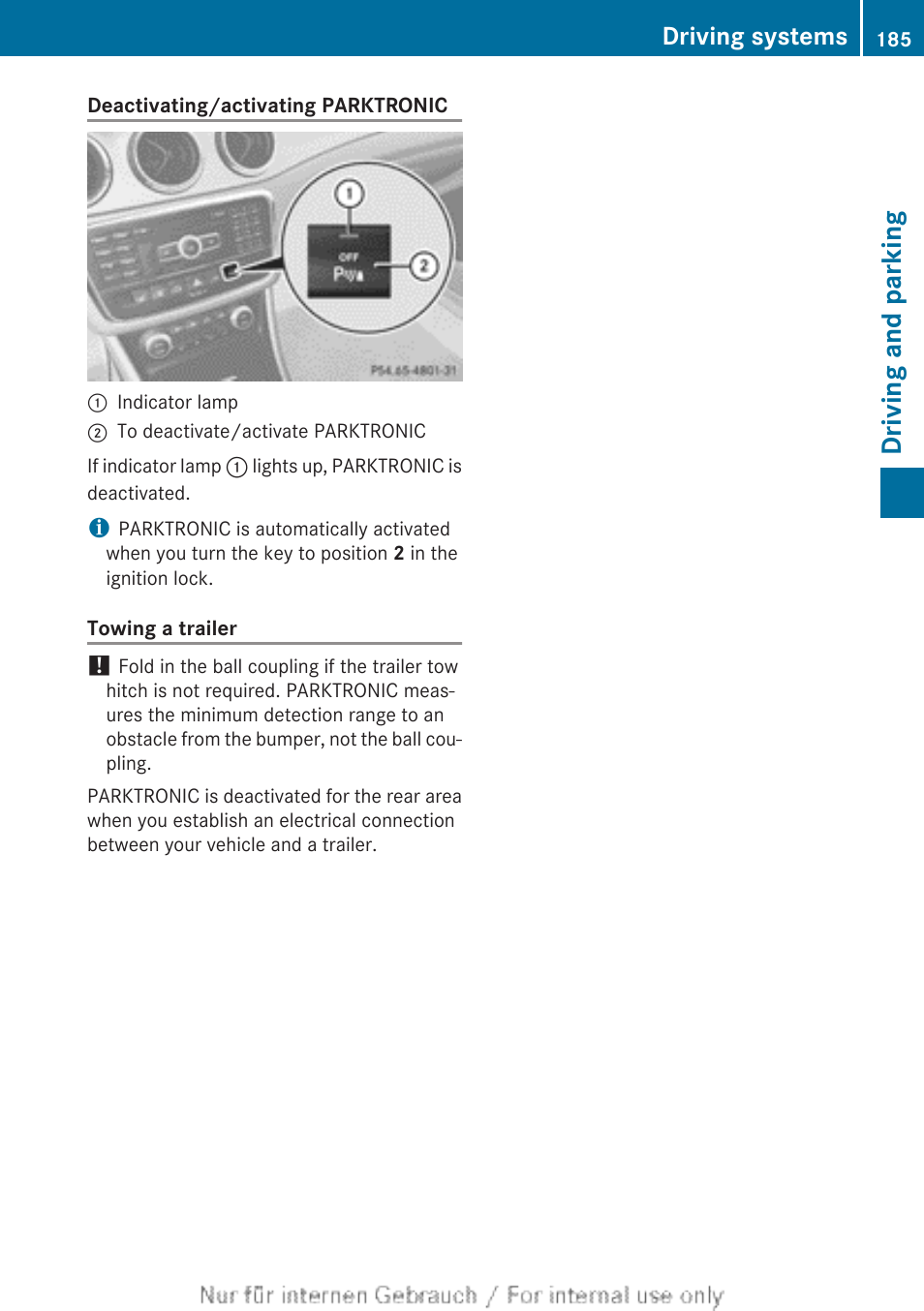 Driving and parking, Driving systems | Mercedes-Benz 2013 CLA Class User Manual | Page 187 / 352