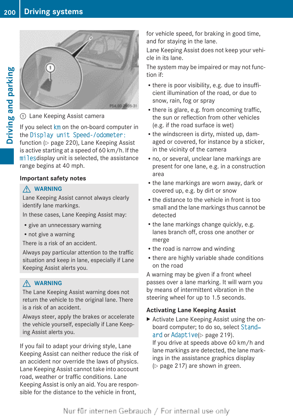 Driving and parking, Driving systems | Mercedes-Benz 2013 CLA Class User Manual | Page 202 / 352