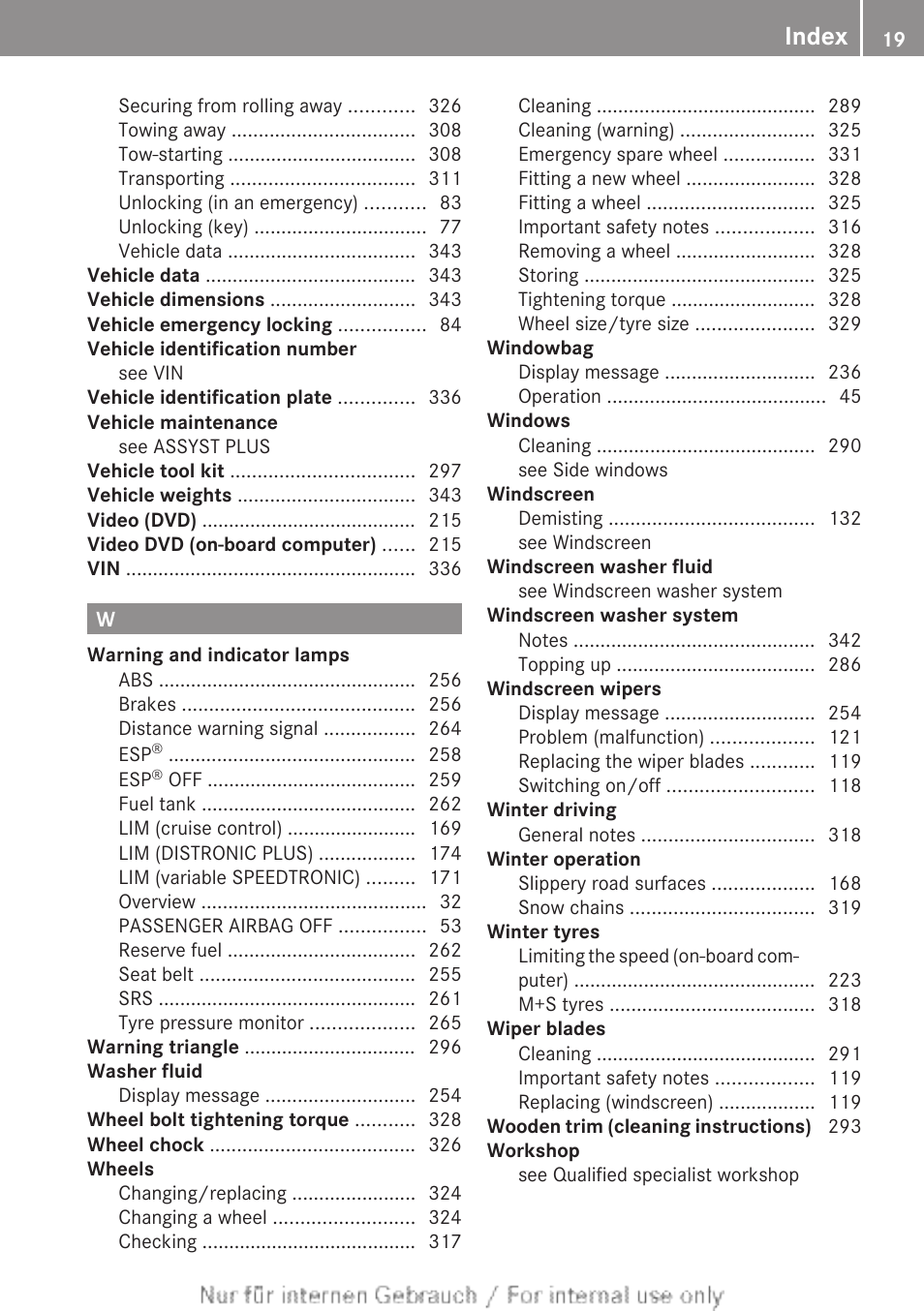 Index | Mercedes-Benz 2013 CLA Class User Manual | Page 21 / 352