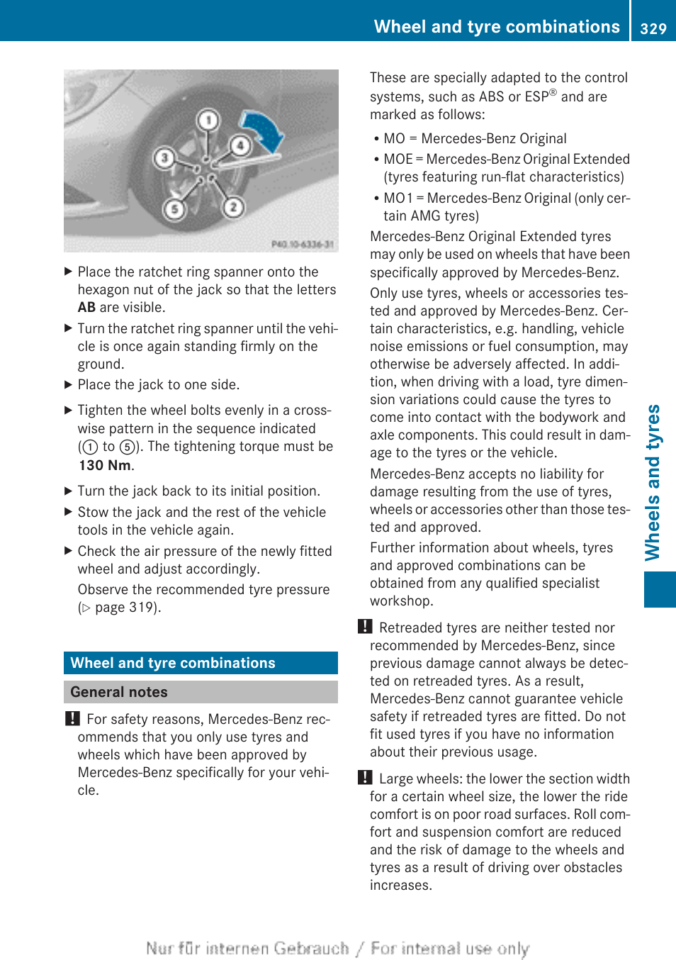 Wheel and tyre combinations, General notes, Found | Combinations, Wheels and tyres | Mercedes-Benz 2013 CLA Class User Manual | Page 331 / 352