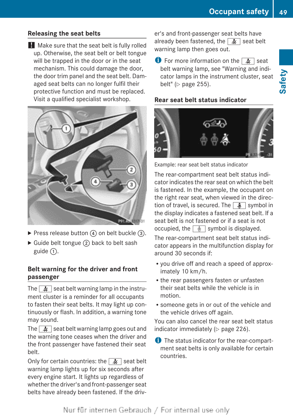 Safety, Occupant safety | Mercedes-Benz 2013 CLA Class User Manual | Page 51 / 352