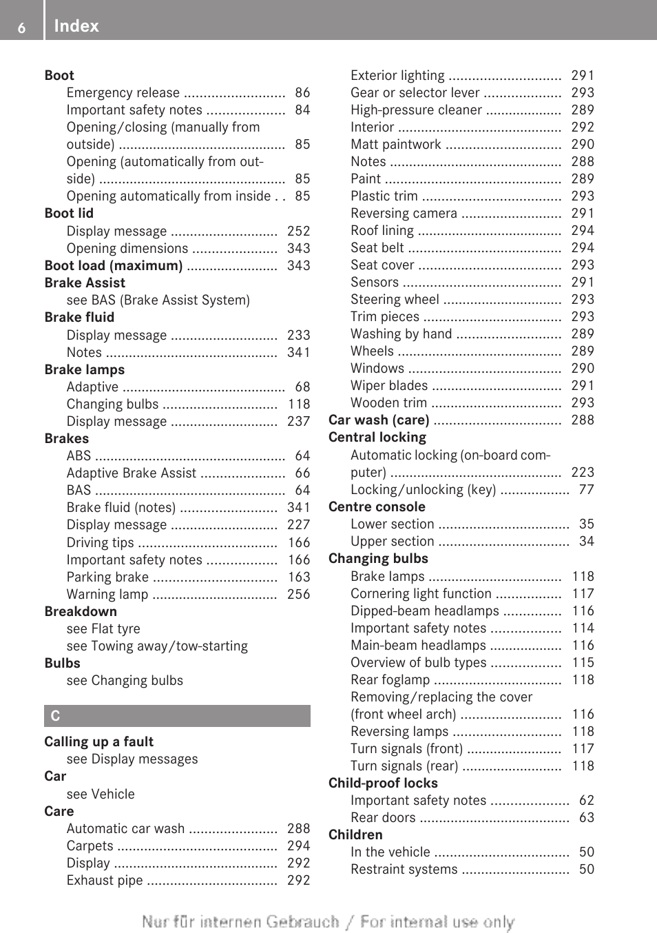 Index | Mercedes-Benz 2013 CLA Class User Manual | Page 8 / 352