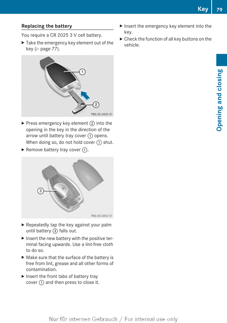 Opening and closing | Mercedes-Benz 2013 CLA Class User Manual | Page 81 / 352