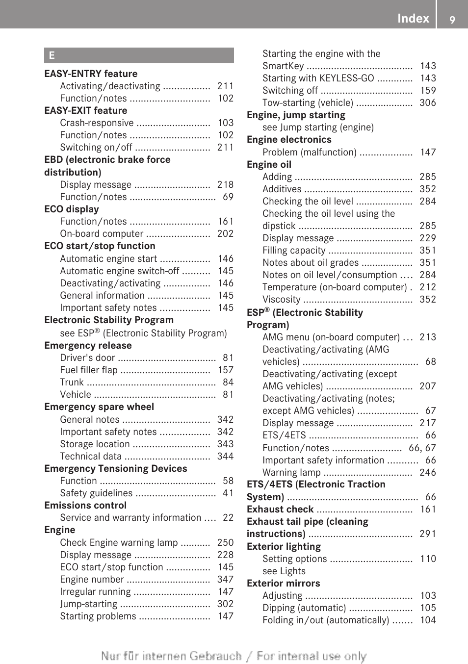 Index | Mercedes-Benz 2013 C Class Sedan User Manual | Page 11 / 360