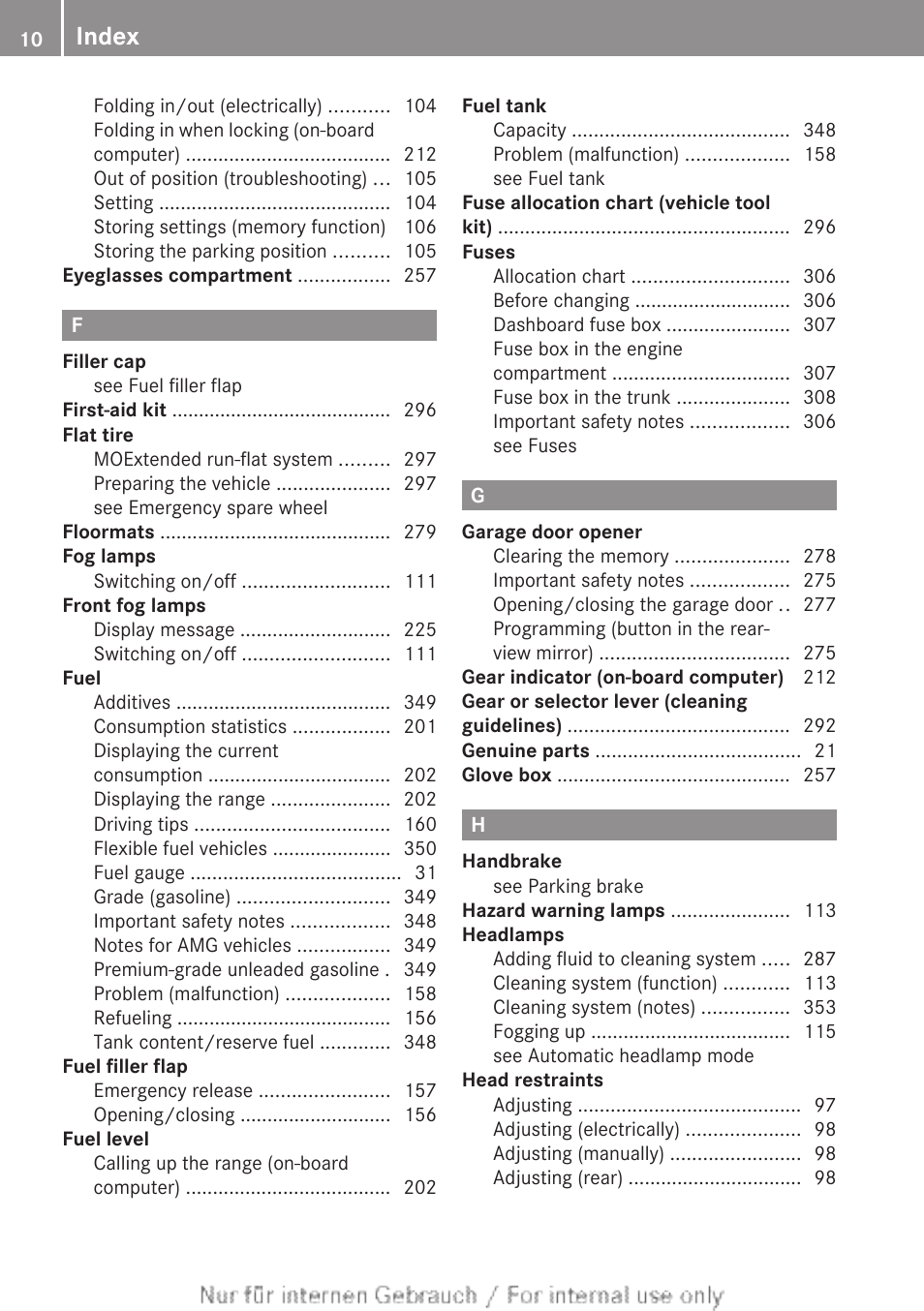 Index | Mercedes-Benz 2013 C Class Sedan User Manual | Page 12 / 360