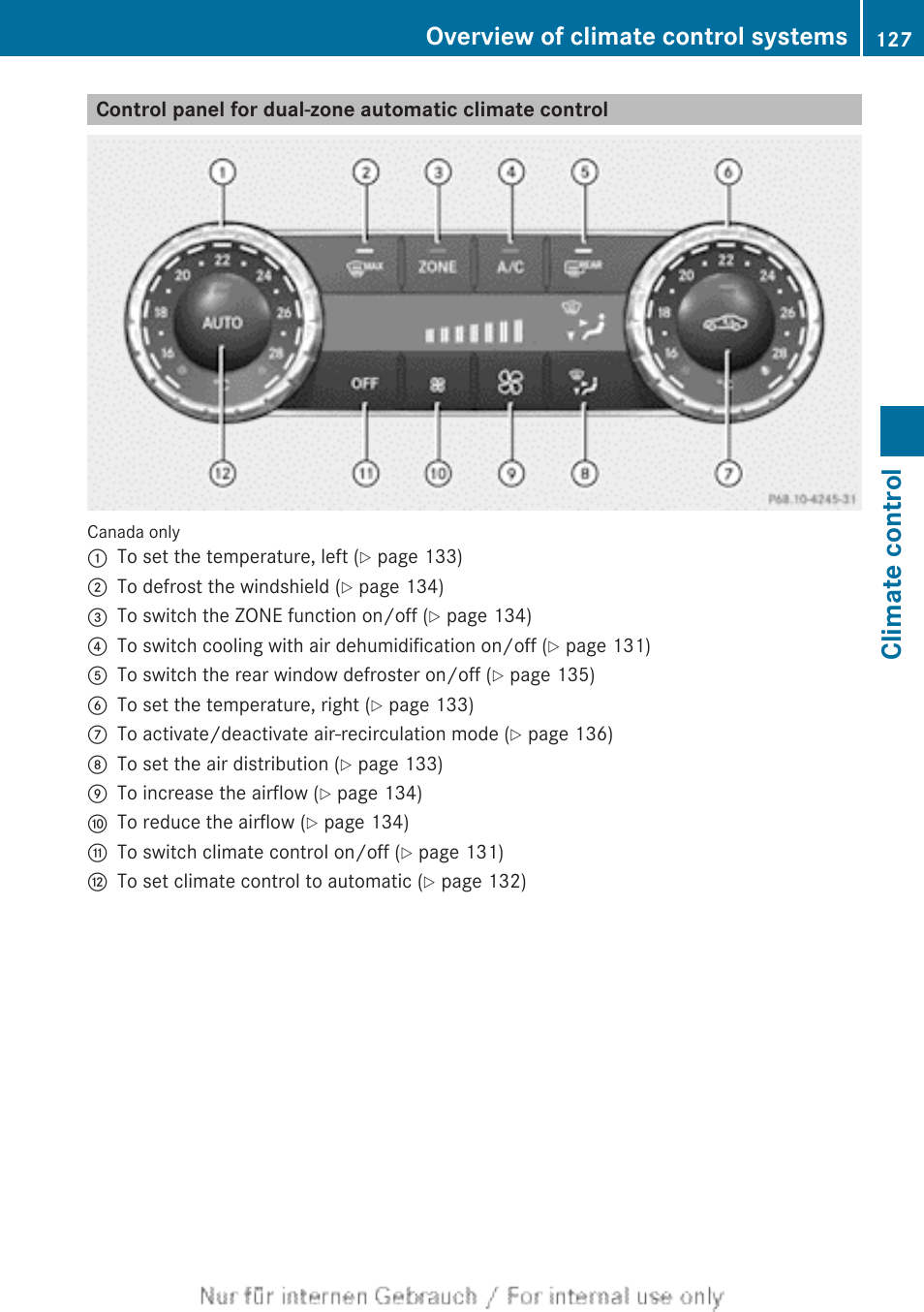 Climate control, Overview of climate control systems | Mercedes-Benz 2013 C Class Sedan User Manual | Page 129 / 360