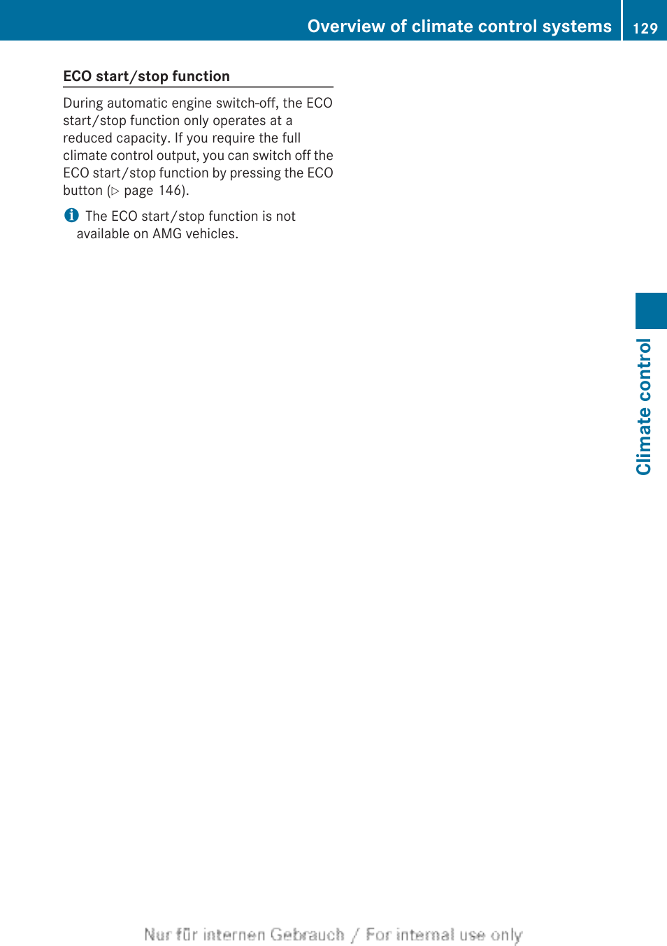 Climate control, Overview of climate control systems | Mercedes-Benz 2013 C Class Sedan User Manual | Page 131 / 360