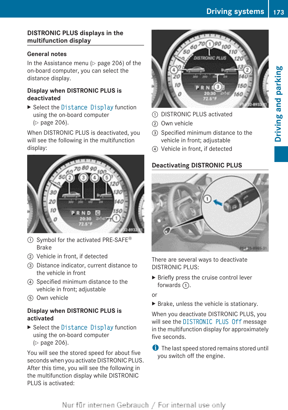 Driving and parking, Driving systems | Mercedes-Benz 2013 C Class Sedan User Manual | Page 175 / 360