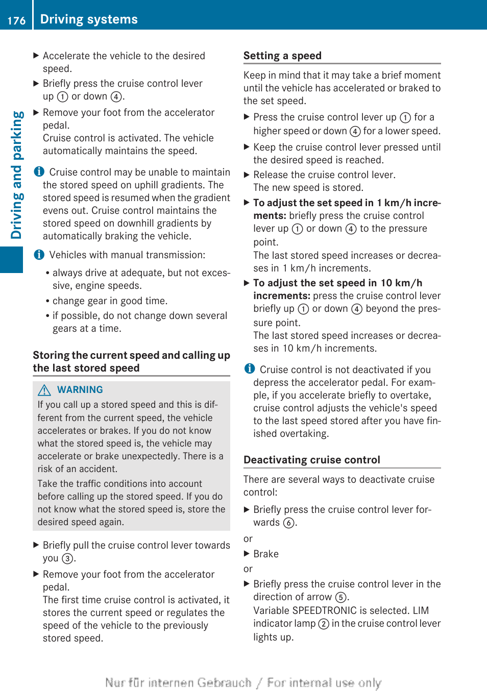 Driving and parking, Driving systems | Mercedes-Benz 2013 C Class Coupe User Manual | Page 178 / 388